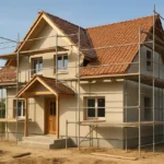 A family house being constructed, symbolizing the journey of building a dream home.