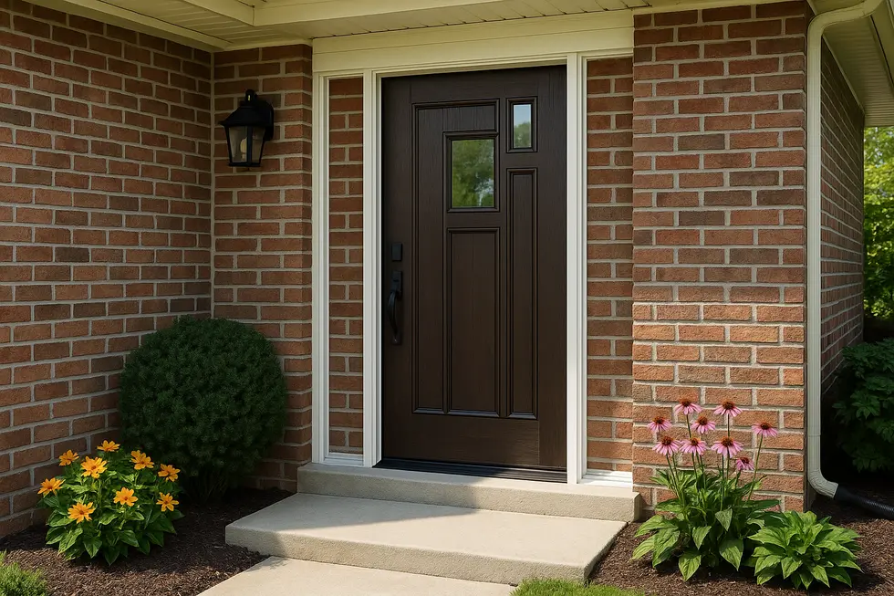 Stylowe nowoczesne drzwi zewnętrzne w eleganckim domu.