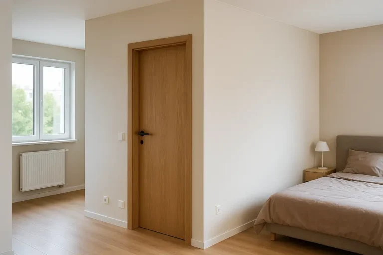 Ile kosztuje postawienie ścianki działowej? 12 Przykład nowoczesnej ścianki działowej w odnowionym wnętrzu mieszkania.