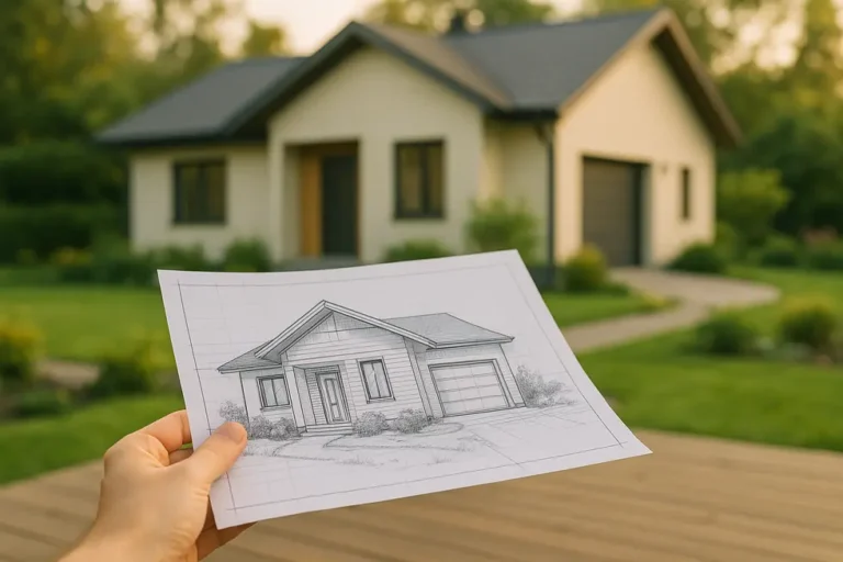 Koszt Indywidualnego Projektu Domu: Co Musisz Wiedzieć 2 Plan domu z ogrodem, przedstawiający marzenie o budowie indywidualnego projektu.