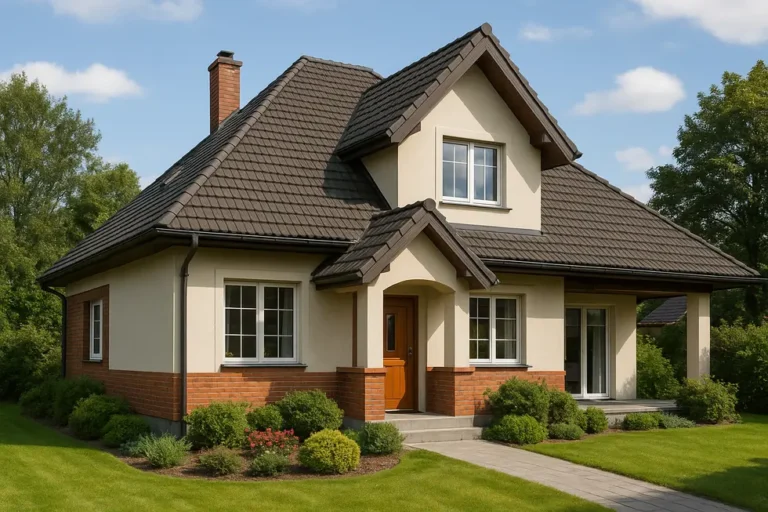 Ile kosztuje budowa domu z poddaszem w 2025 roku? 6 Nowy dom z poddaszem, ilustrujący marzenia przyszłych właścicieli.