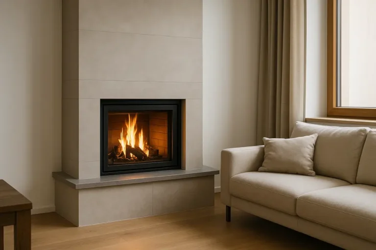Ile kosztuje budowa kominka? 9 Nowoczesny kominek w eleganckim wnętrzu.