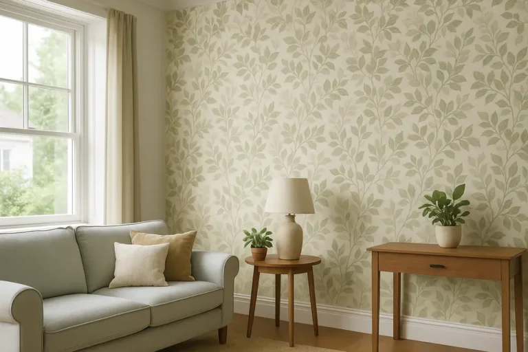 Ile kosztuje położenie tapety? 2 Odnowione wnętrze z nową tapetą, pokazujące efekt końcowy tapetowania.