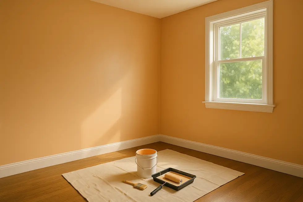 Stylowy i przytulny pokój z nowym malowaniem w przyjemnych kolorach.