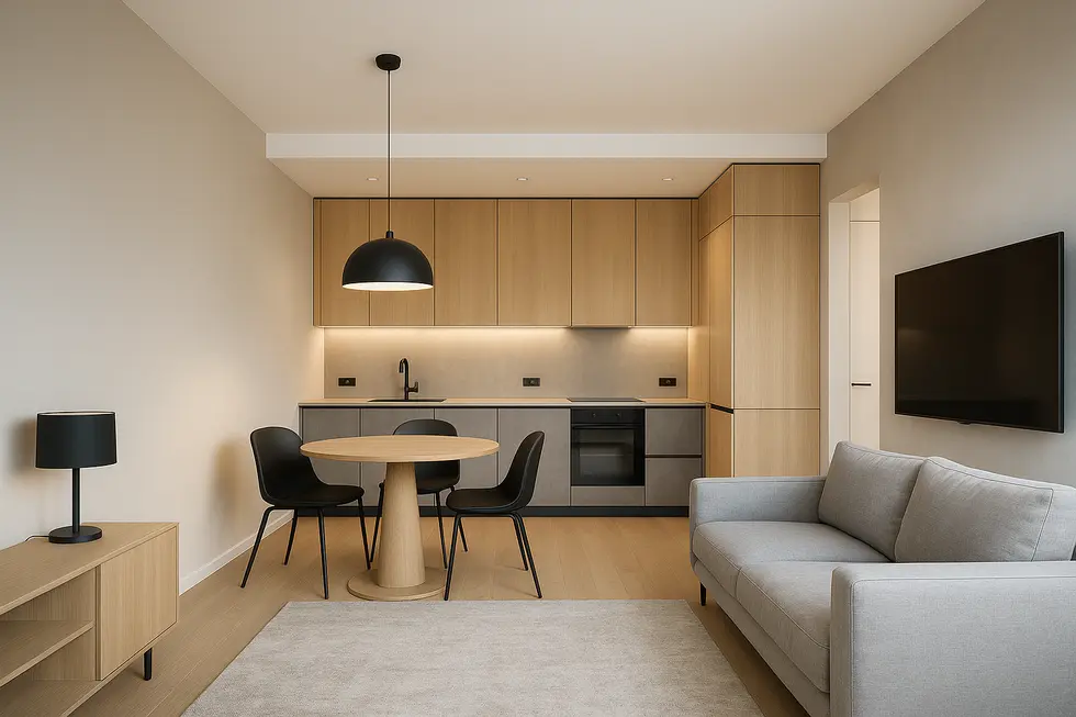 Eleganckie mieszkanie o powierzchni 40 m² po przeprowadzonym remoncie.