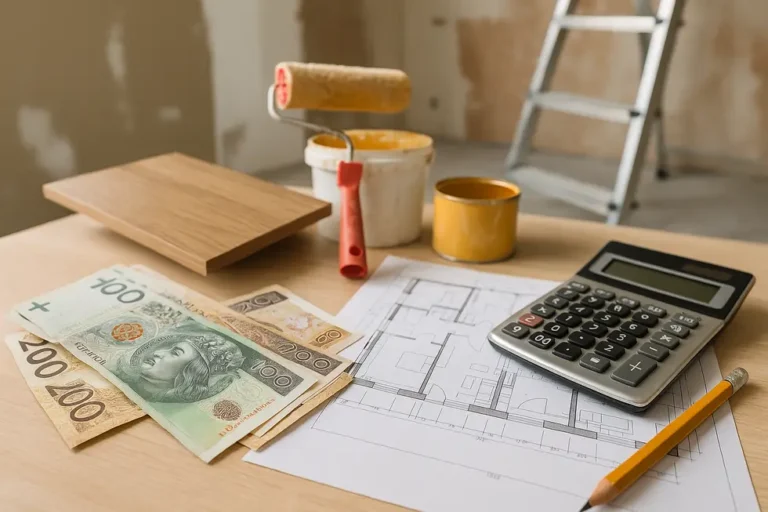 Koszt remontu mieszkania 60 m²: Co musisz wiedzieć? 6 Zestawienie wizualnych elementów związanych z kosztami i standardami remontu mieszkania.