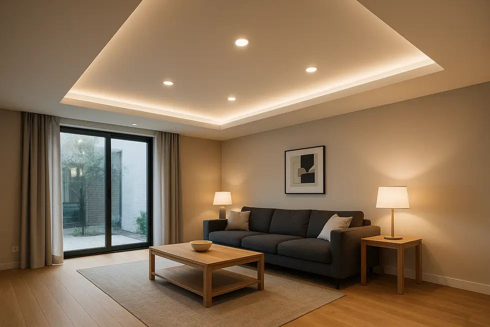 Stylowy sufit podwieszany, który odmieniał wnętrze.