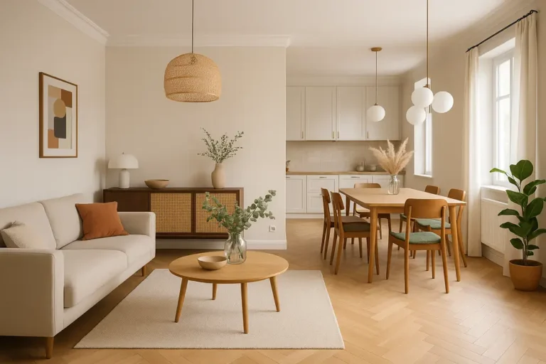 Koszt wykończenia mieszkania: Jak planować wydatki? 8 Wykończone wnętrze mieszkania z nowoczesnym designem.