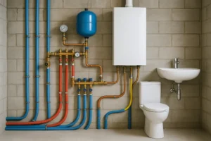 Nowoczesna instalacja wodna w nowym budynku.