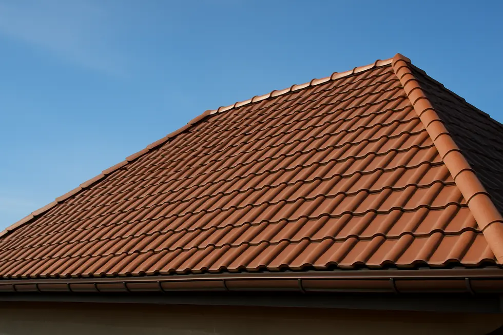 Ukończony projekt dachu krytego dachówką z zachwycającym widokiem.