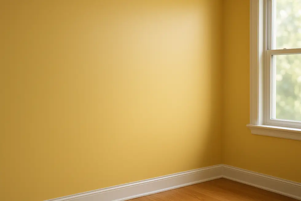 Malowana ściana z idealnym, równomiernym wykończeniem.