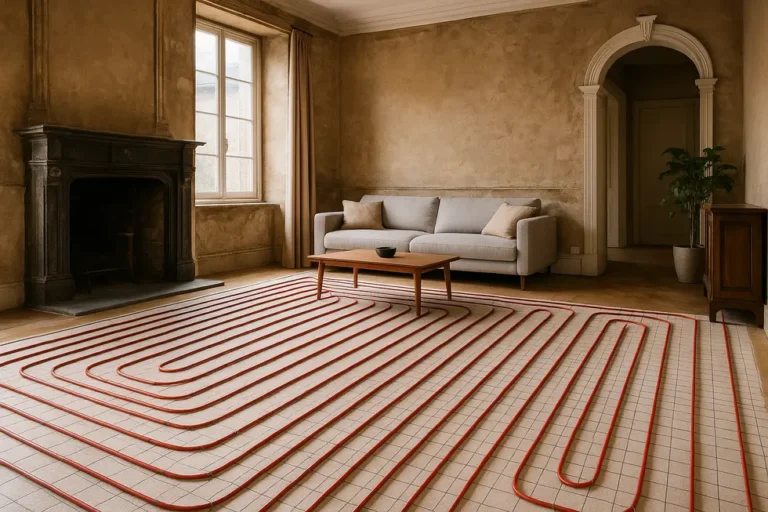 Ogrzewanie podłogowe w starym domu – Wybór technologii dla nowej jakości komfortu 4 Wnętrze starego domu z zastosowanym nowoczesnym ogrzewaniem podłogowym.