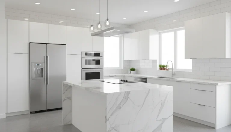 Ile kosztuje remont kuchni 2026 - nowoczesna kuchnia z wyspą i zabudową kuchenną na wymiar w eleganckim stylu