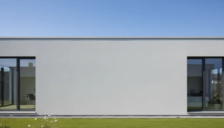 Koszt tynku zewnętrznego 2026 - nowoczesna elewacja domu z jasnym tynkiem silikonowym w kolorze szarym, profesjonalne wykończenie ściany budynku jednorodzinnego