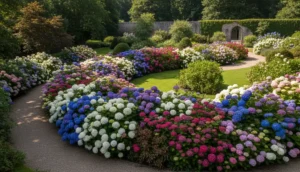 Kolorowe odmiany hortensji kwitnące w polskim ogrodzie - różne kolory i gatunki na rabatach 2026