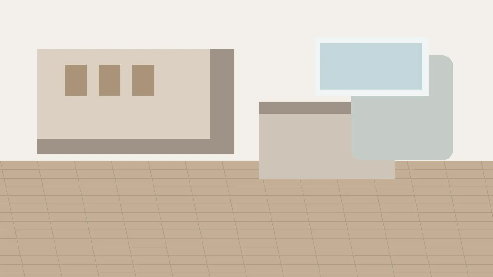 Otwarta kuchnia z salonem z wyspą, szerokimi przejściami i dobrze rozplanowaną zabudową kuchenną w nowoczesnym mieszkaniu