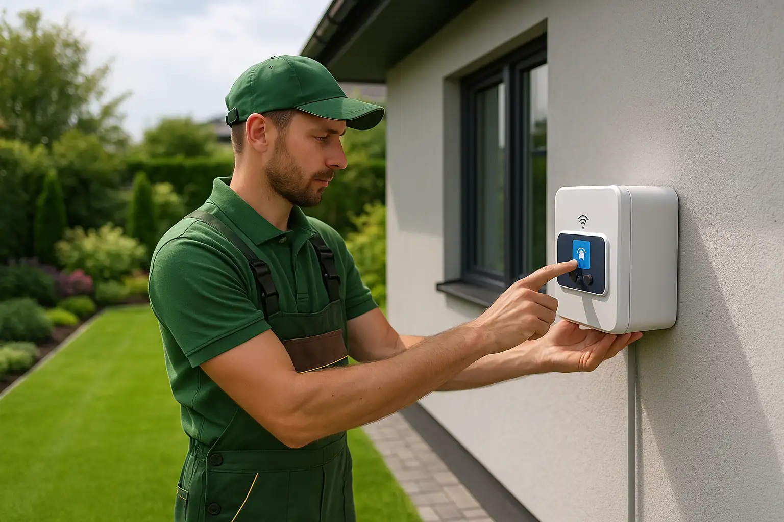 Sterownik WiFi do systemu nawadniania ogrodu przy domu jednorodzinnym